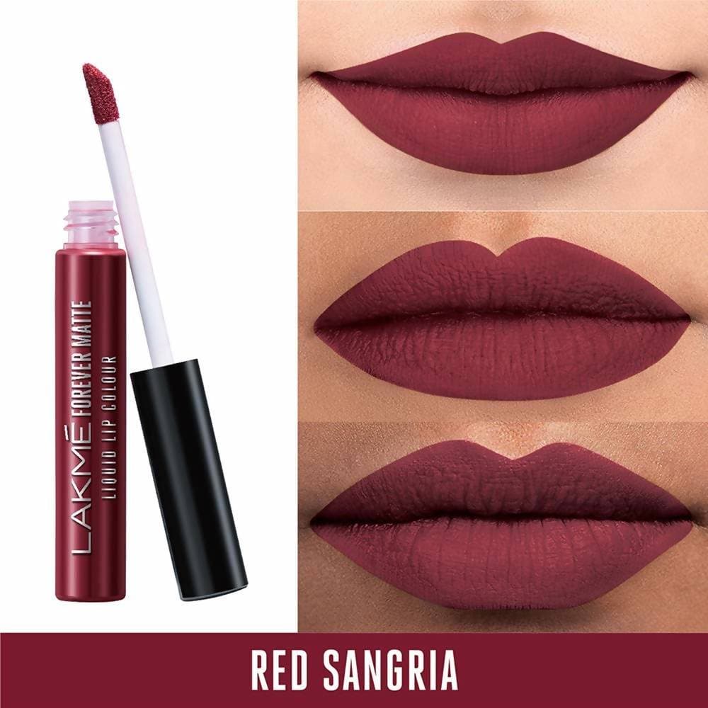 Lakme Forever Matte Liquid Lip Colour - Red Sangria | Grocsy
