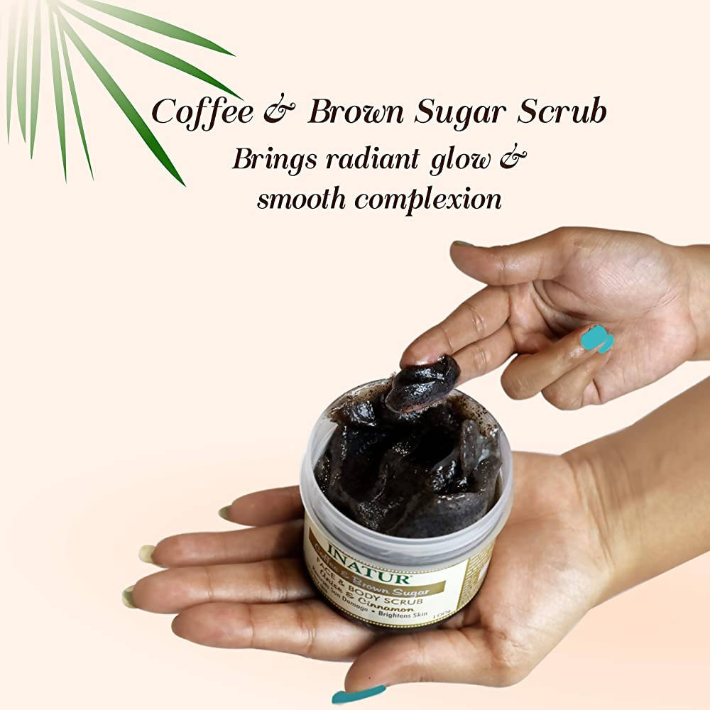 Inatur Coffee & Brown Sugar Face & Body Scrub - Anise & Cinnamon | Grocsy