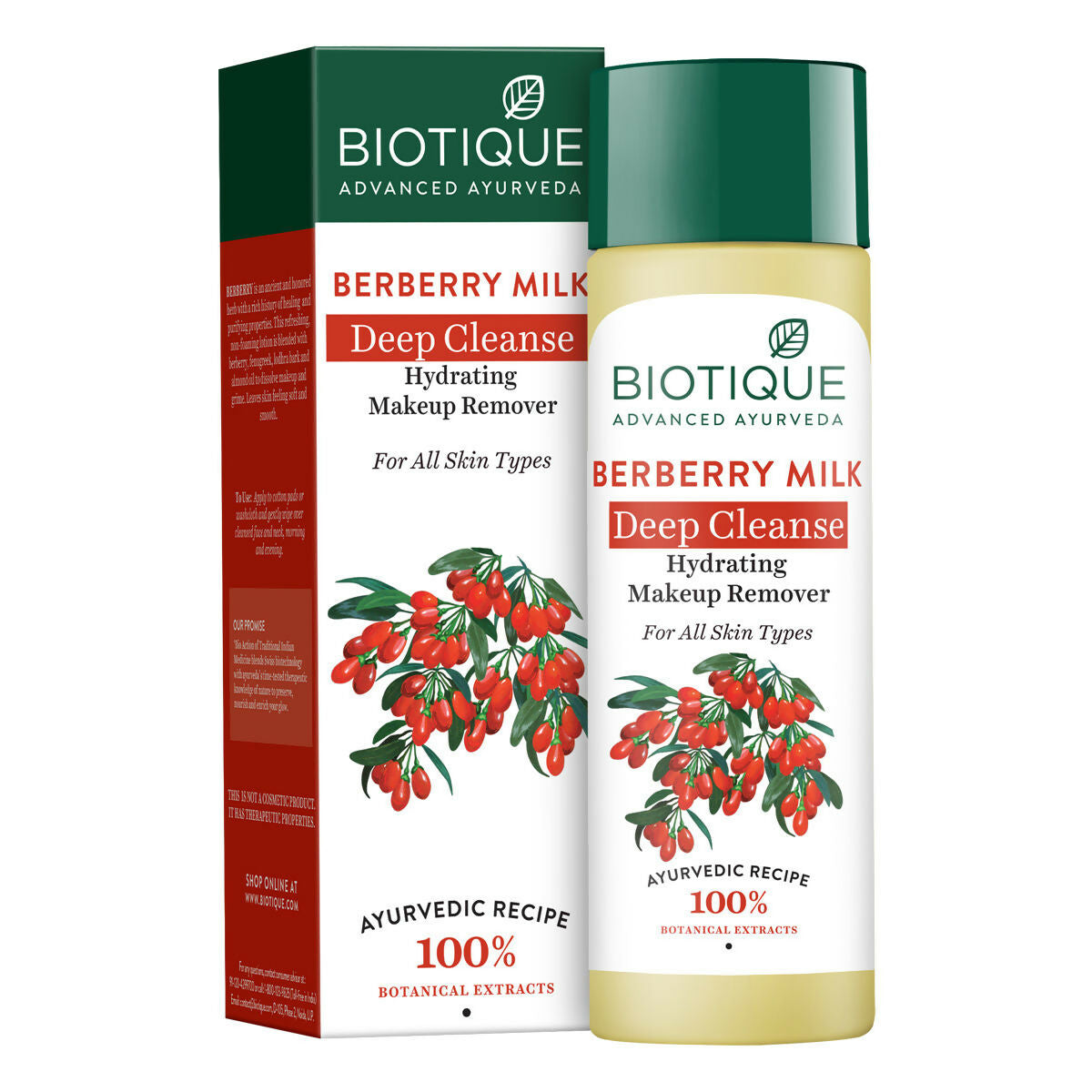 Biotique Berberry Milk Deep Cleanse Hydrating Makeup Remover | Grocsy