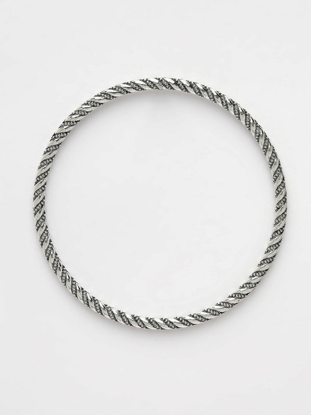 NVR Women's Set of 6 Silver-Toned German Silver Oxidised Bangles | Grocsy