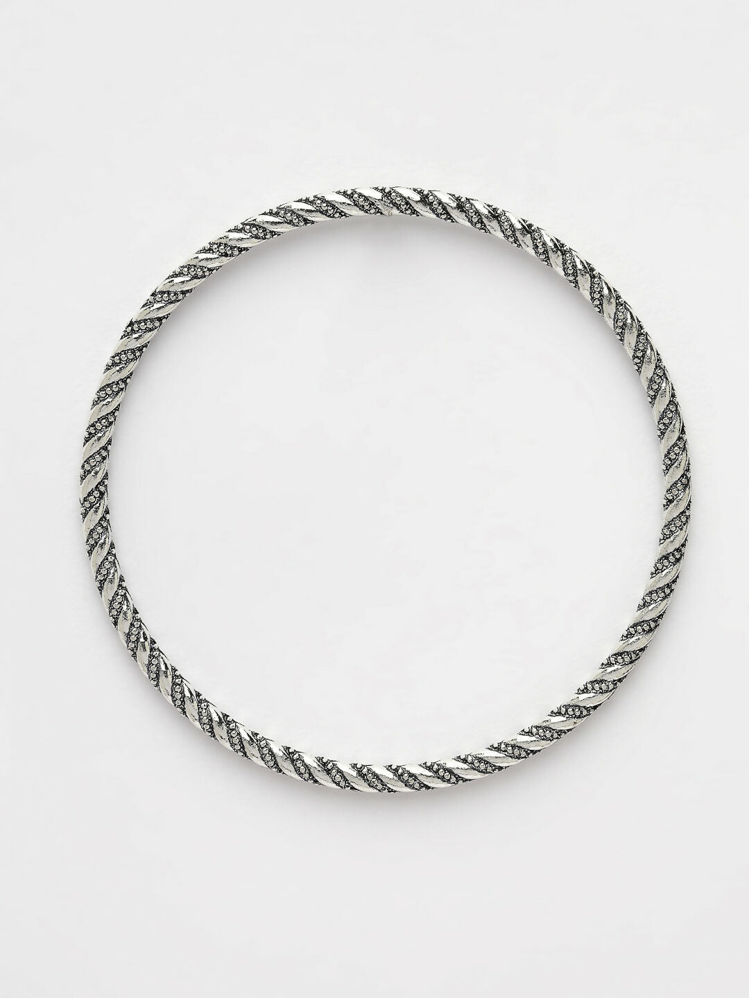 NVR Women's Set of 6 Silver-Toned German Silver Oxidised Bangles | Grocsy