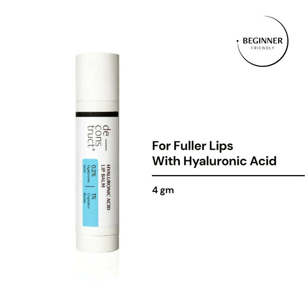 Deconstruct Hyaluronic Acid Lip Balm With 1% Cupuacu Butter - For Fuller lips, Dry Lips, Reduces Flakiness | Grocsy