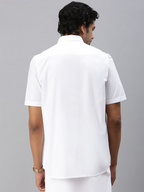 Ramraj Cotton Mens Half Sleeve White Shirt Plus Size - Breeze Cotton | Grocsy