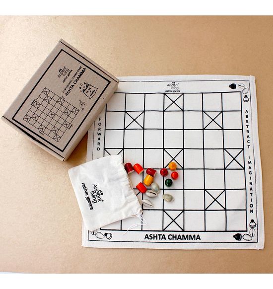 Ancient Living Chauka Bara Four-Player Game / Ashta Chamma | Grocsy