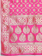 Myshka Women's Pink Silk Print Casual Dupatta | Grocsy
