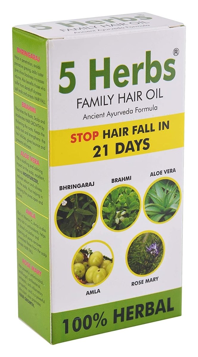Anwita Herbal 5 Herbs Family Hair Oil | Grocsy