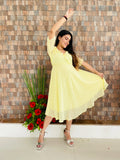 Jompers Women's Yellow Woven Design Flared Kurta | Grocsy