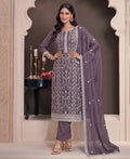 KC Lilac Summer Wear Rangoli Silk Straight Suit For Women | Grocsy
