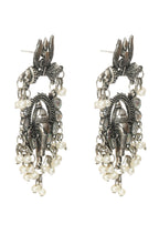 Mominos Fashion Johar Kamal Ganesh Design Silver Color Earrings