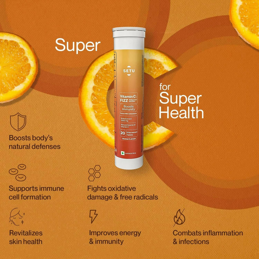Setu Vitamin C: Fizz - 15 Effervescent Tablets | Grocsy