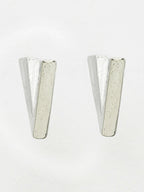NVR Men's Set of 3 Multicolor Rhodium-Plated Geometric Shape Stainless Steel Studs Earring | Grocsy