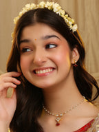 Ruby Raang Kundan Studded And Pearl Beaded Jewellery Set | Grocsy