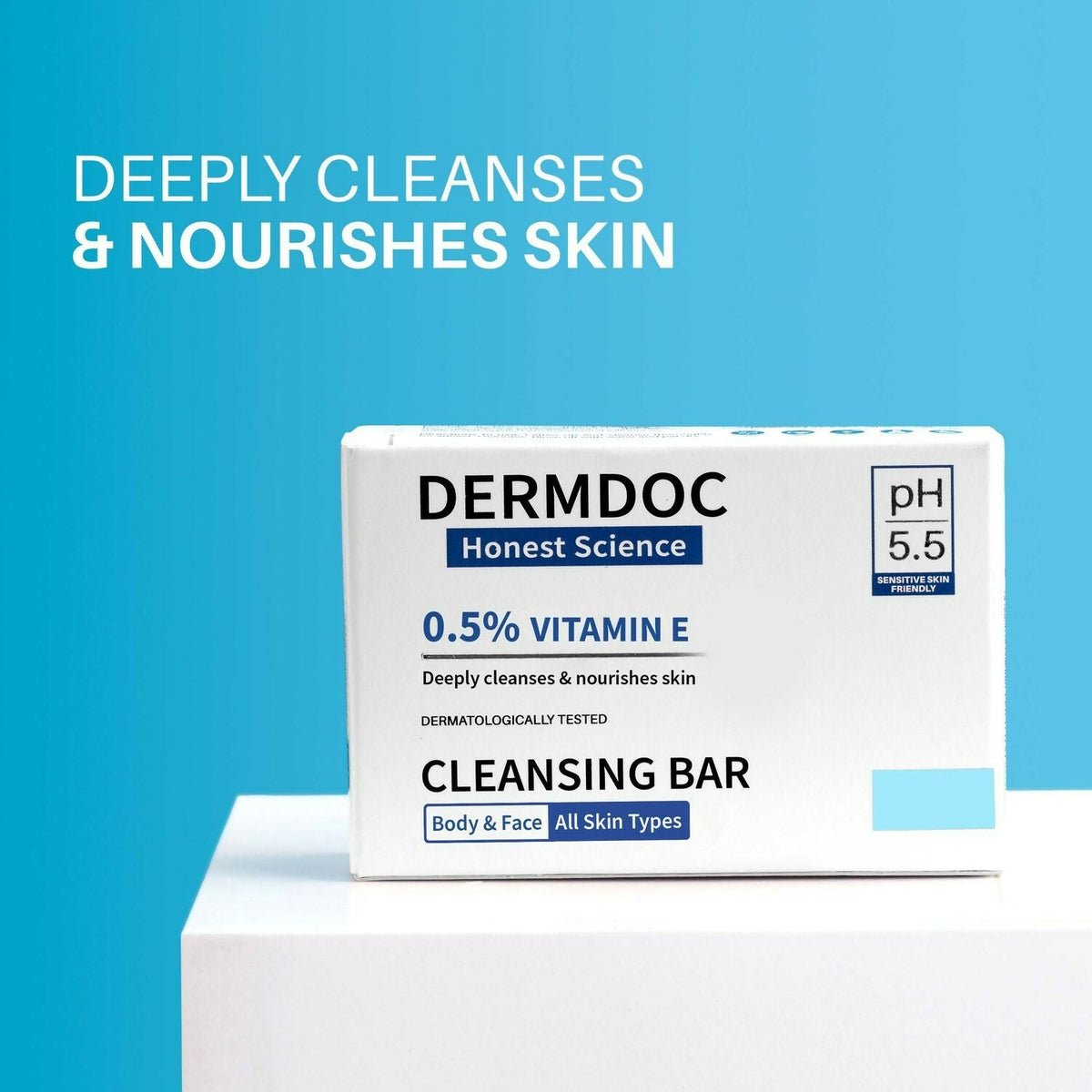 DermDoc 0.5% Vitamin E Cleansing Bar For Moisturized Skin,Deeply Cleanses & Nourishes Skin, All skin Types | Grocsy