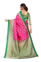 Vamika Pink Printed Art Silk Saree | Grocsy