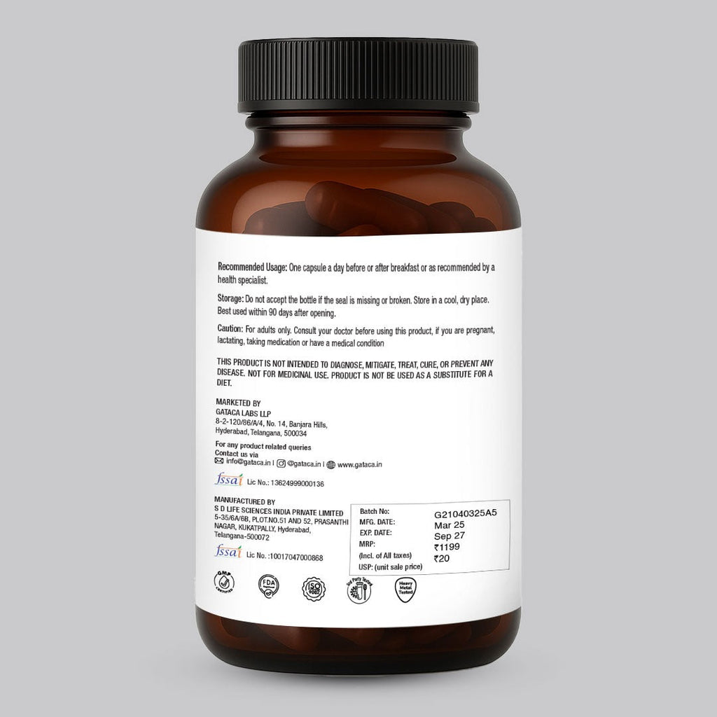 GATACA Apigenin - 50 mg Capsules for Better Sleep, More Focus, More Life | Grocsy