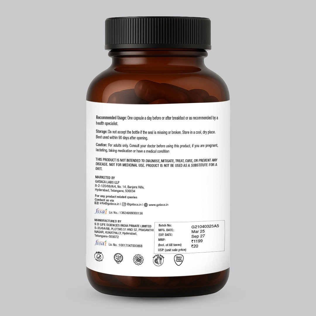 GATACA Apigenin - 50 mg Capsules for Better Sleep, More Focus, More Life | Grocsy