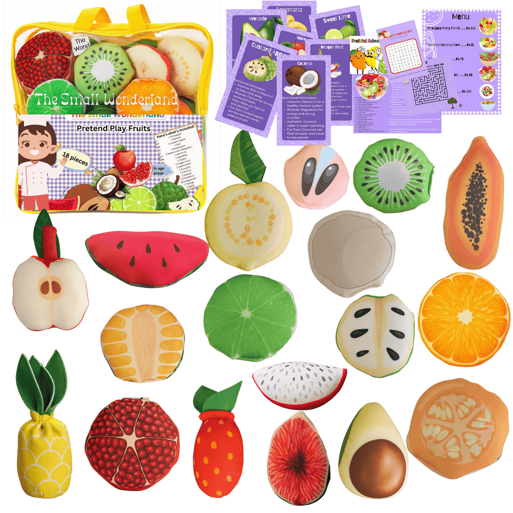 The Small Wonderland Pretend Play Fruits- 18-Piece Pretend Play Fruits Set | Grocsy