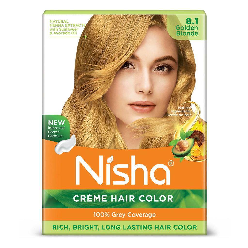 Nisha Creme Hair Color for Women - Golden Blonde | Grocsy