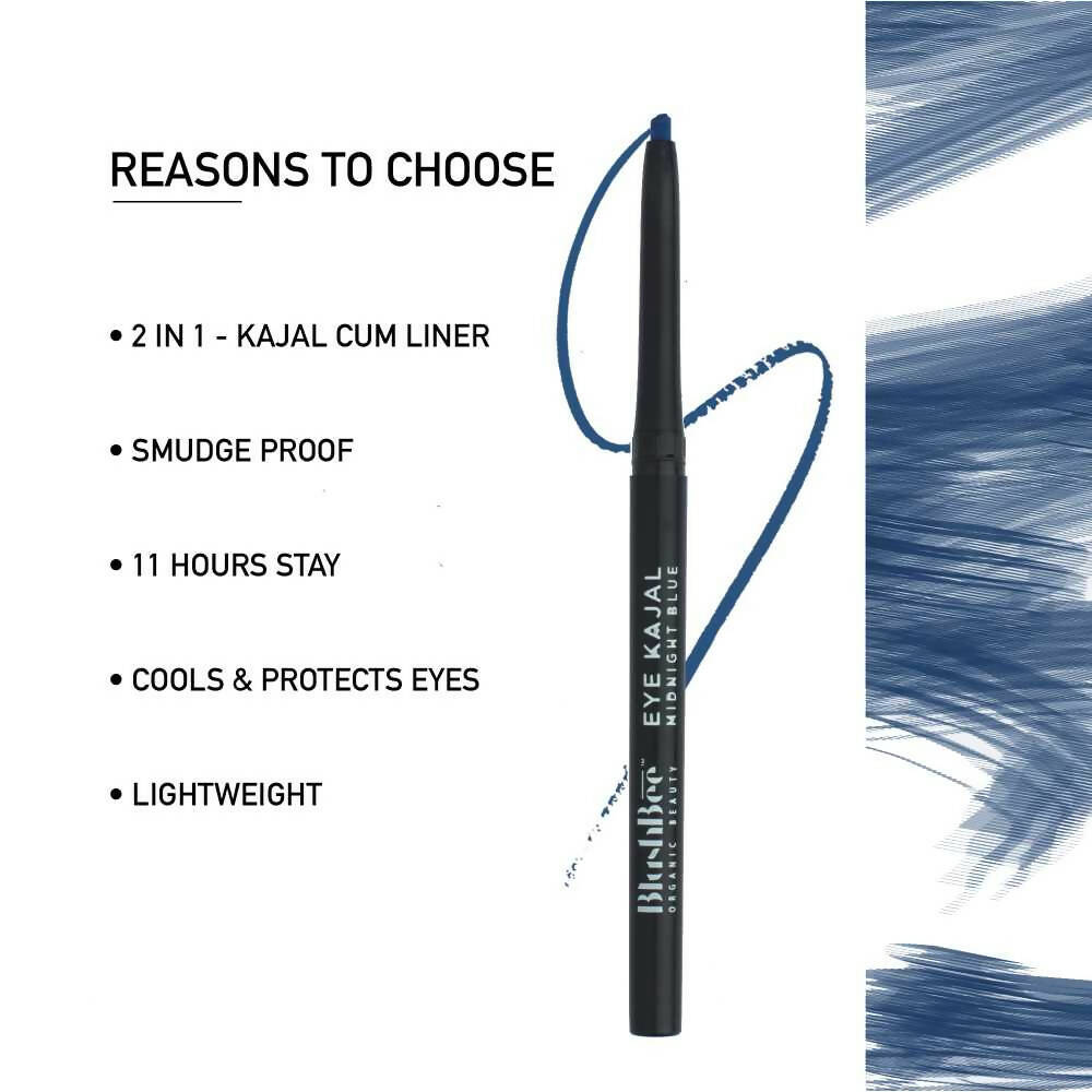 BlushBee Organic Beauty Eye Kajal - Midnight Blue | Grocsy