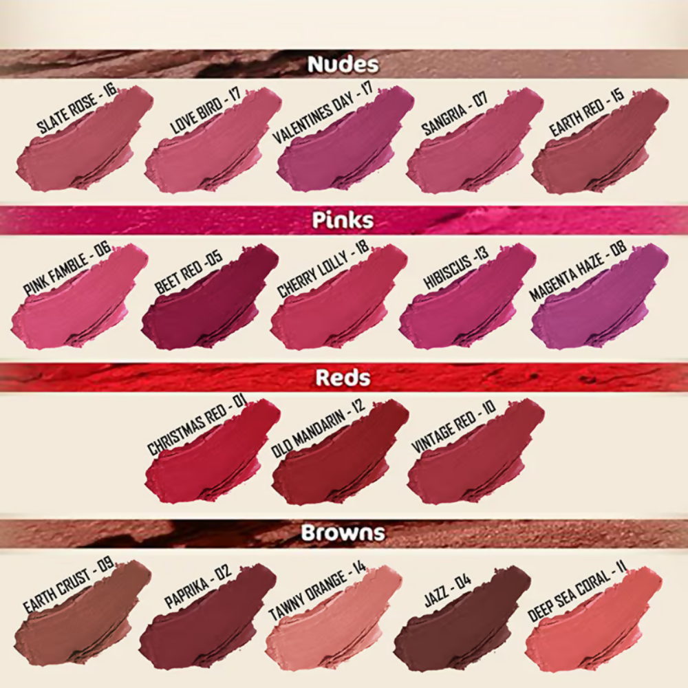 Ronzille Natural Colored Long Stay Matte Lipstick - Shade 16 | Grocsy
