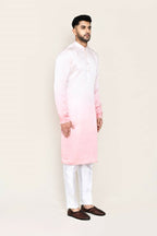 Joban Fashion White Colored Satin Silk Fabric Kurta,Straight Fit Pant | Grocsy