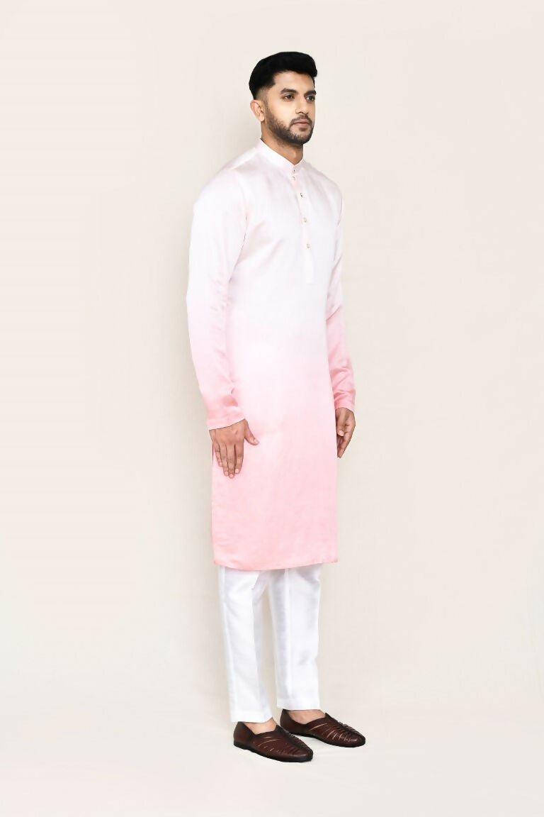 Joban Fashion White Colored Satin Silk Fabric Kurta,Straight Fit Pant | Grocsy