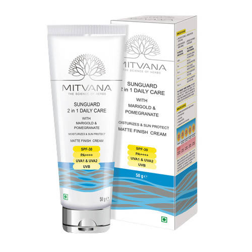 Mitvana Sunguard 2 in 1 Daily Care SPF-30 (Marigold & Pomegranate) | Grocsy