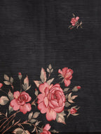 Ahalyaa Women's Traditional Semi Stitch Saree - Black | Grocsy