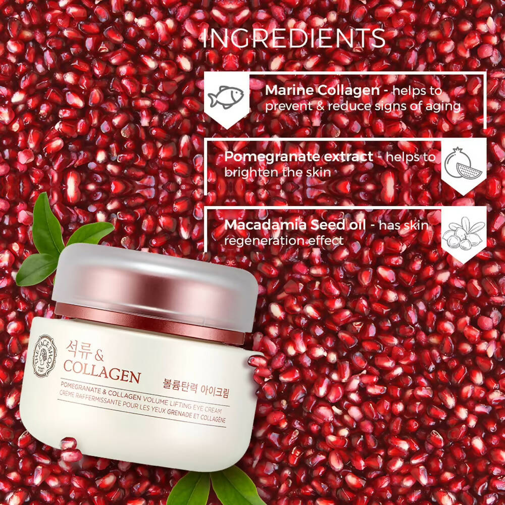 The Face Shop Pomegranate & Collagen Volume Lifting Eye Cream - Korean Skincare | Grocsy