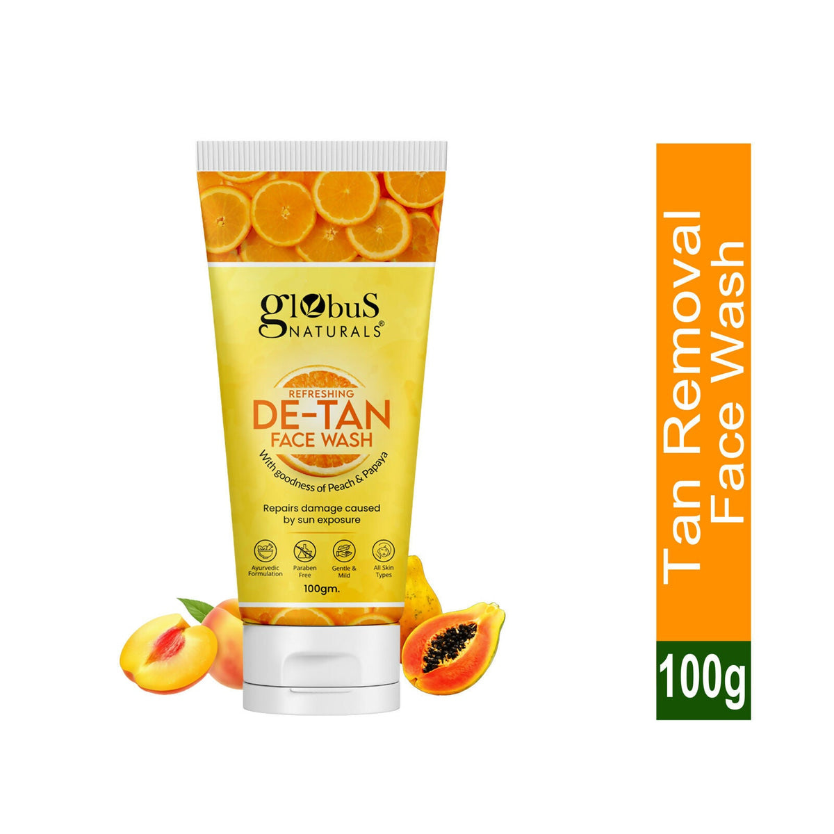 Globus Naturals De Tan Face Wash, Suitable For All Skin Types | Grocsy