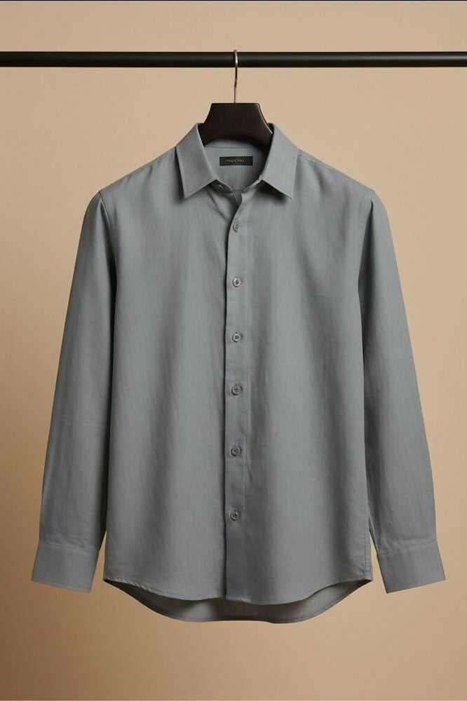 Driftline — Grey Cotton Shirt by Hilo Design | Grocsy