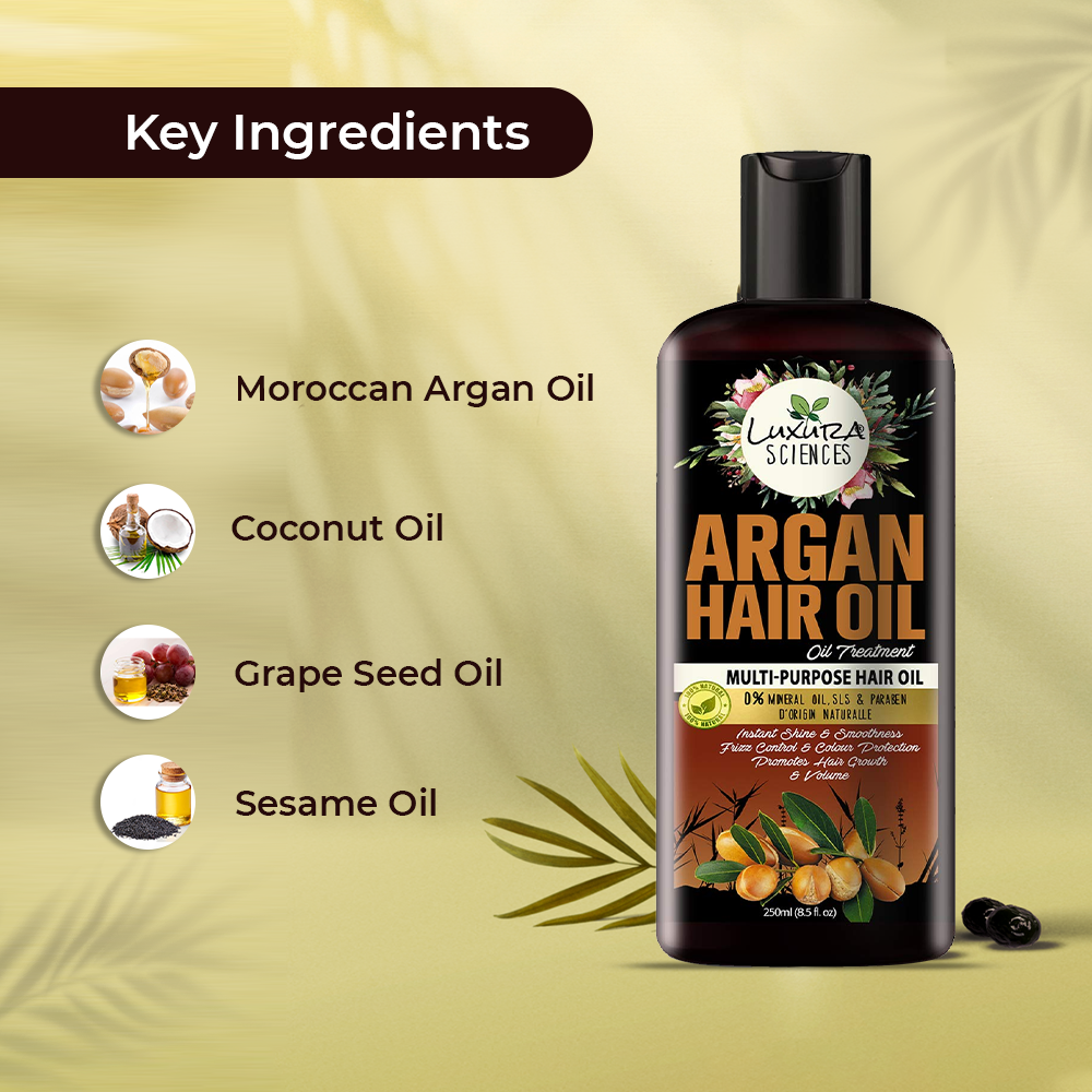 Luxura Sciences Argan Oil For Hair Growth | Grocsy