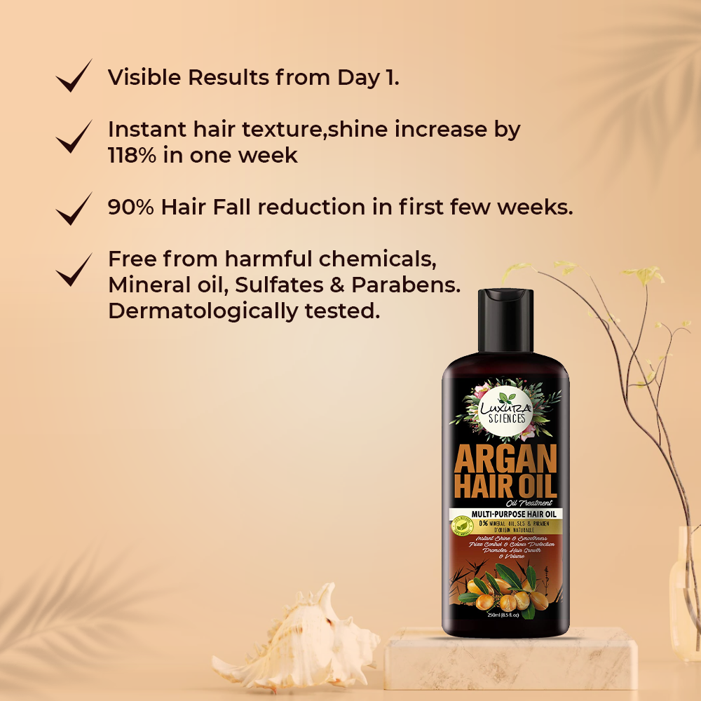 Luxura Sciences Argan Oil For Hair Growth | Grocsy