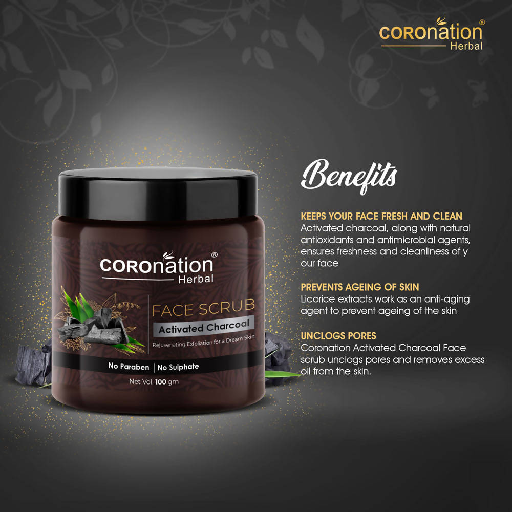 Coronation Herbal Activated Charcoal Face Scrub | Grocsy