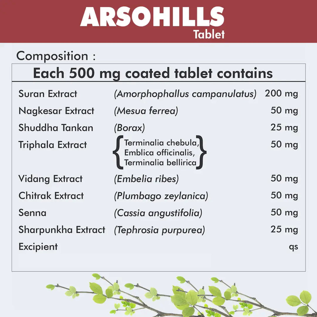 Herbal Hills Ayurveda Arsohills Tablets | Grocsy