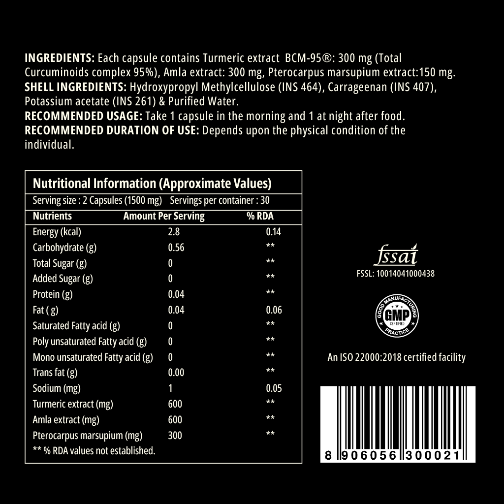 Curegarden Natural Gluco Balance Veg Capsules | Grocsy