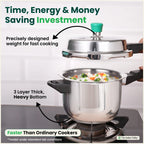 The Indus Valley QuicKooker Tri-Steel Stainless Steel Pressure Cooker, Premium Quality, 3 Layer Heavy Bottom, 100% Safe, ISI Certified, Induction & Gas, 3/5 L | Grocsy