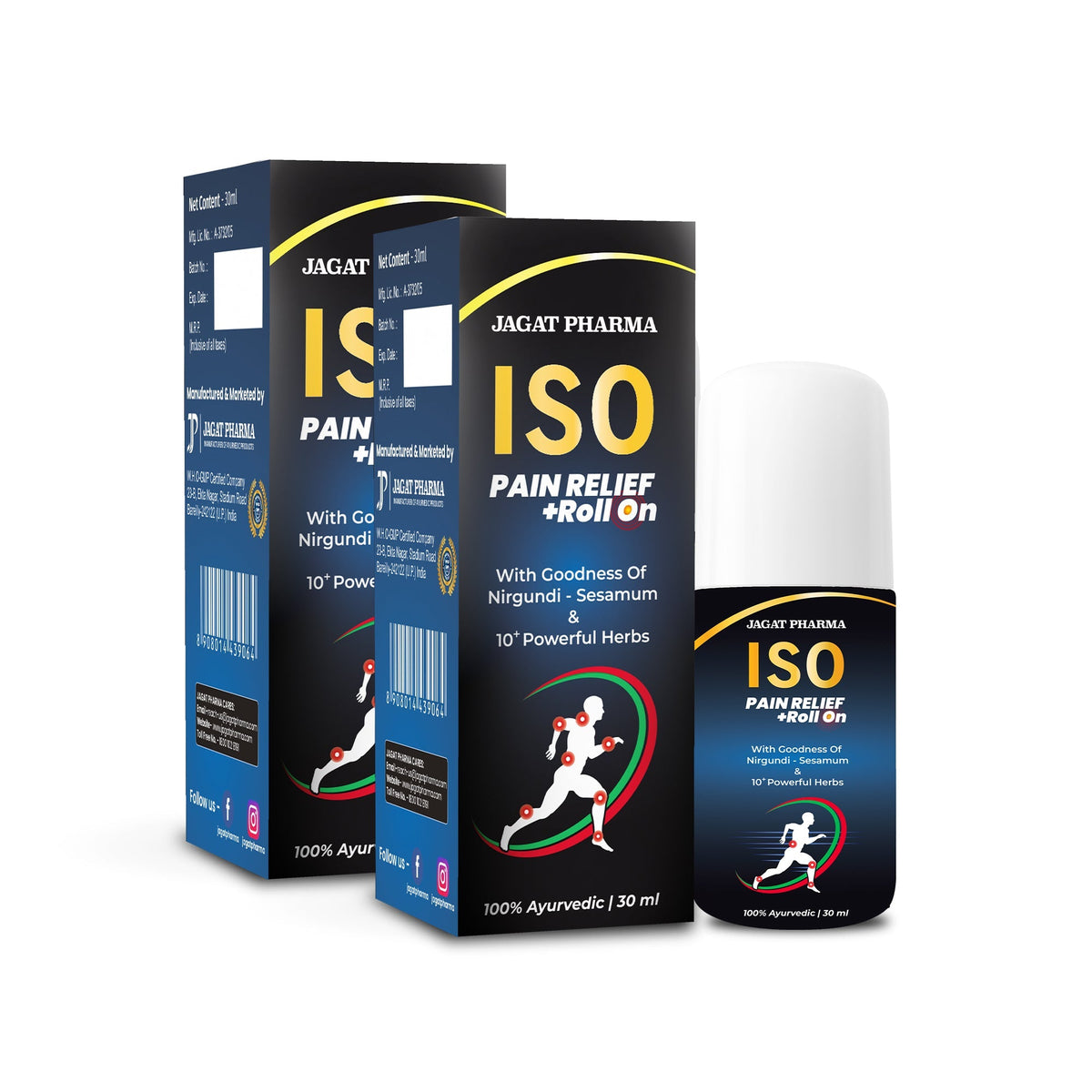 Jagat Pharma ISO Pain Relief Roll On | Grocsy