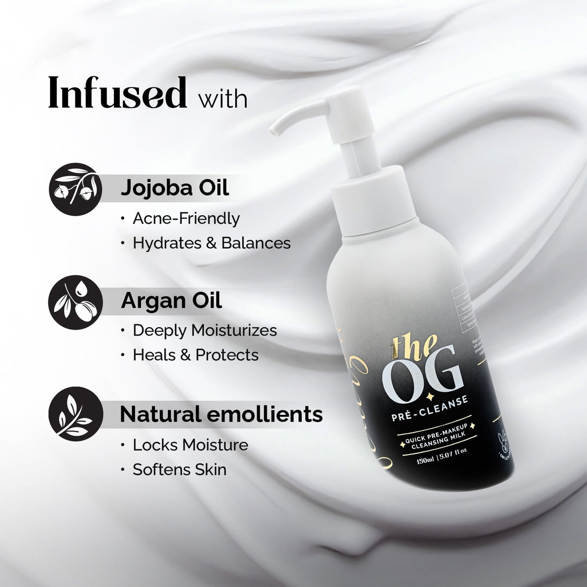 Aflairza The OG Pre-Makeup Cleansing Milk With Jojoba & Argan Oil for Gentle Daily Cleanser & Makeup Prep | Grocsy
