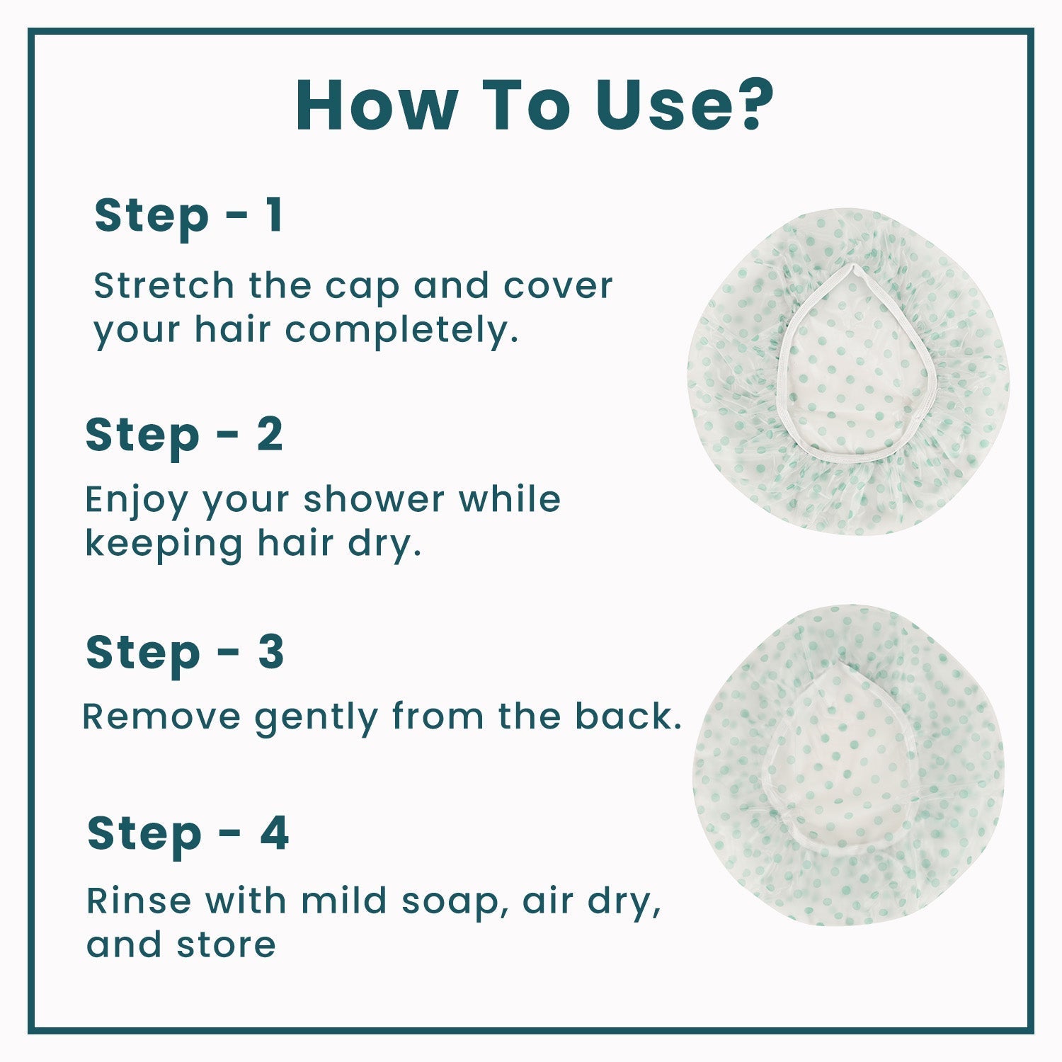 MiDazzle Shower Caps 1S (Reusable) MIHA6313 | Grocsy