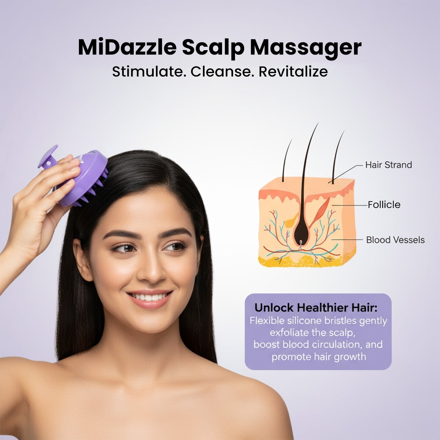 MiDazzle Midazzle Scalp Massager MIHA6315 | Grocsy