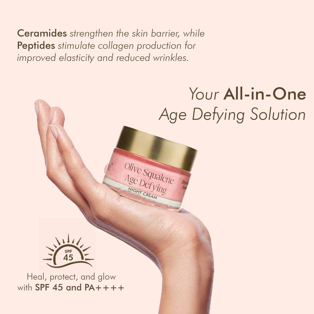 VedicDerm Olive Squalene Age Defying Night Cream with 24K Gold & Ceramides | Grocsy