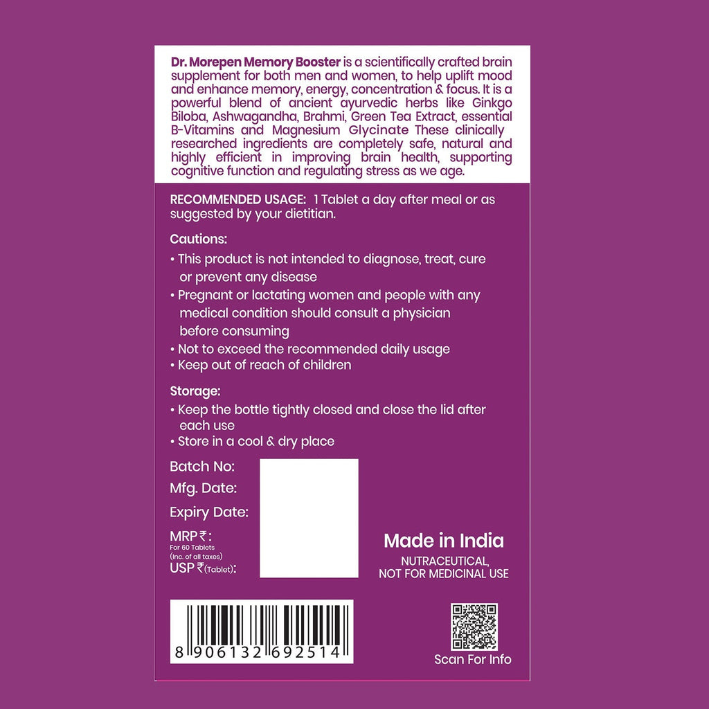 Dr Morpen Memory Booster Tablets | Grocsy