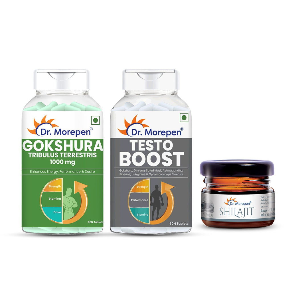 Dr Morpen Performance Combo- (Gokshura ,Testo Boost Tablets & Sj Resin) | Grocsy