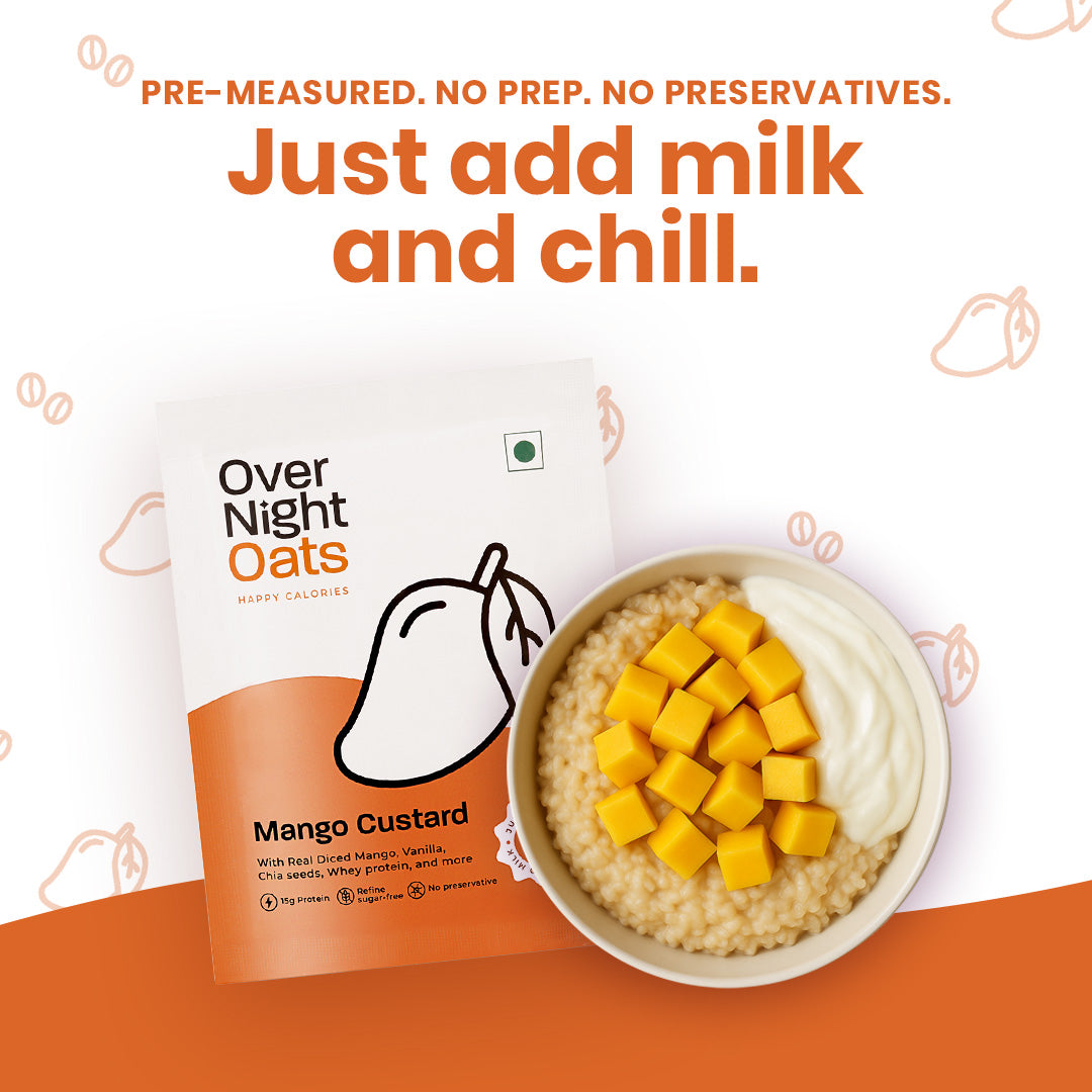 OverNightOats Mango Custard | Grocsy
