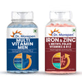 Dr Morpen Iron & Zinc + Multivitamin Men Tablets Combo | Grocsy