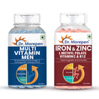 Dr Morpen Iron & Zinc + Multivitamin Men Tablets Combo | Grocsy
