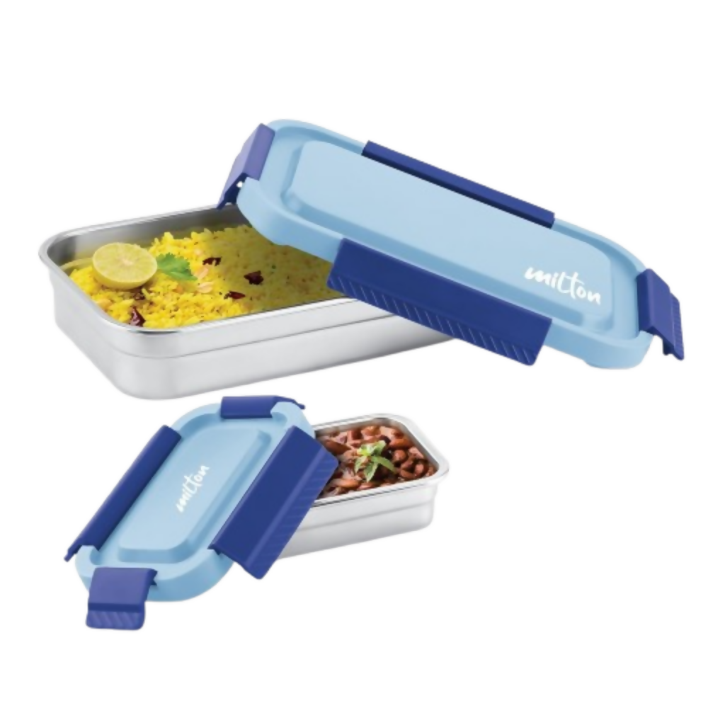 Milton Metro Meal Jr. Stainless Steel Tiffin Set of 2 - Blue | Grocsy