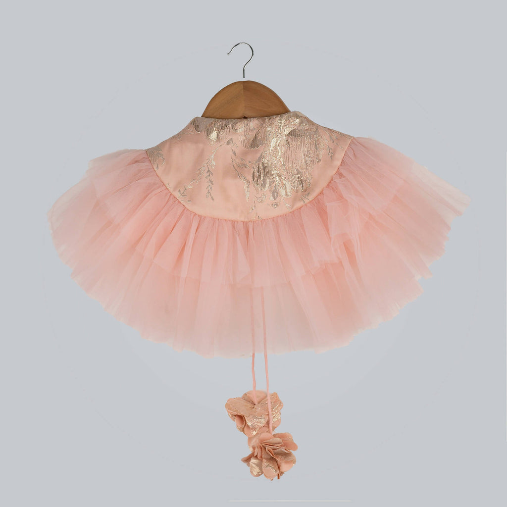 Pink Cow Fashions Peach Shrug With Frill | Grocsy