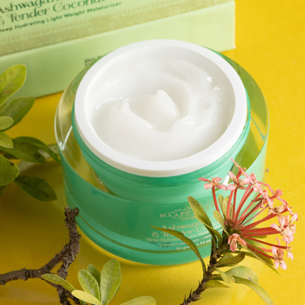 Haappyherbs Ashwagandha & Tender Coconut Deep Hydrating Light Weight Moisturizer | Grocsy